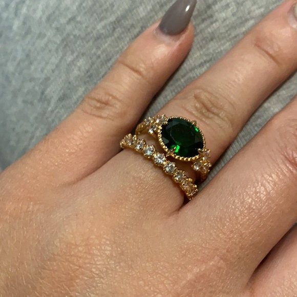 New 925 Sterling silver/18k gold plated rings set - Picture 4 of 7